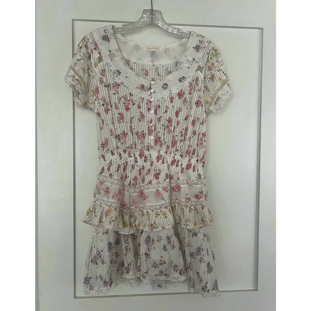 LoveShackFancy Floral Print Mini Dress